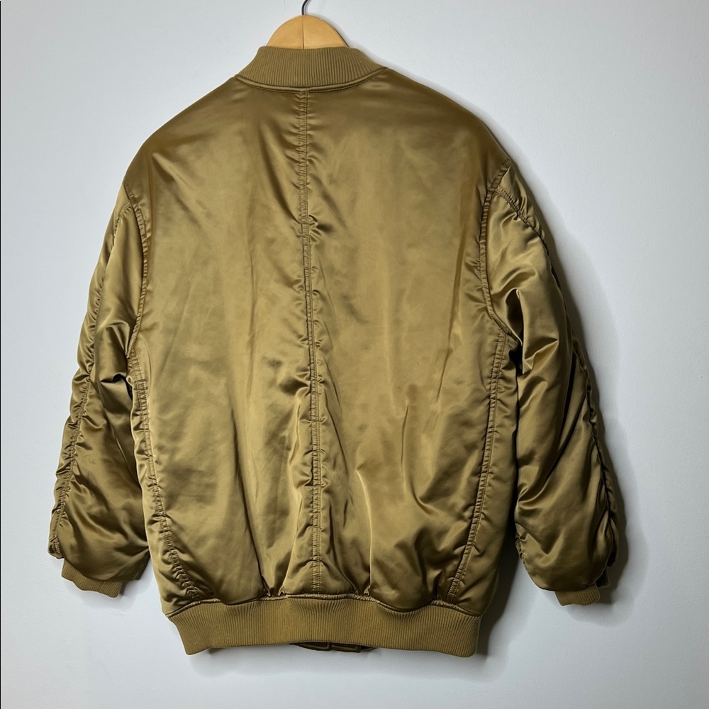 Aerie Gold Satin Bomber Jacket - Size Small - Picture 4 of 4